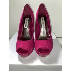 Steve Madden Scandall FUSCHIA SUEDE STILETTO PLATFORM PUMPS Size 6.5
